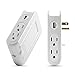 BESWILL USB Wall Outlet with Phone Holder Slot Dusk to Dawn LED Sensor Night Light, 4 Outlets Dual USB Charging Ports