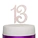 Ella Celebration 13 Cake Topper for 13th Birthday Party, Rose Gold Decoration, Rhinestone Metal Number (Rose Gold)