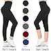 Gnpolo Womens Black High Waisted Plus Size Capri Leggings 2 Pack Tummy Control Soft Slim Yoga Pants