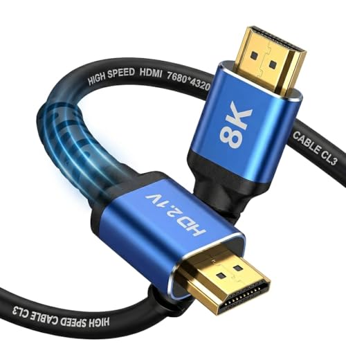 CABO HDMI 8K • 2.1 UHD • 144Hz • MTS • 3D, 48 GBPS, HDR, TV • Games em geral • Conector Banhado Ouro • 1,5 Metros • Premium