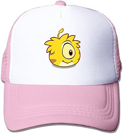 Uzhongquux Cute Cat Emoji Summer Mesh Cap With Adjustable Snapback Strap Pink