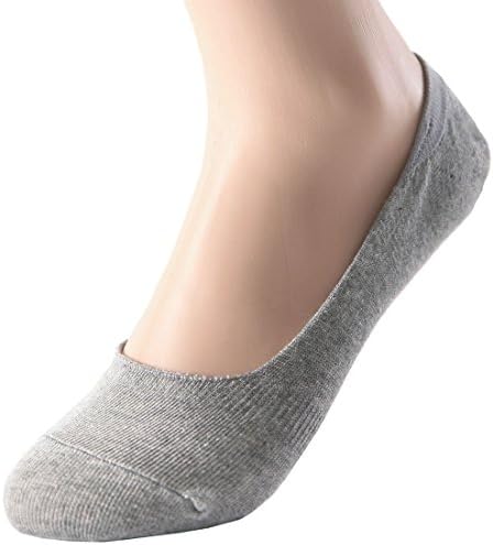 ToeSuit Mens Anti-Slip, Prevention of transform Low Cut Liner No Show Socks/IAS009-GREY-M