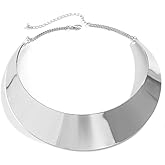 plswanfrog Chunky Gold Necklace Big Statement Chunky Necklace for Women African Tribe Wide Metal Choker Jewelry