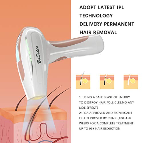 Bosidin Permanent Hair Removal Facial & Body Hair Removal for Women and Men Home Use, 400,000 Flashes Professional IPL Hair Removal System - Thumbnail 2