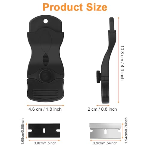 Flintronic Glass Ceramic Scraper, 1 Professional Multipurpose Scraper with 20 Blades for Windows, Mirrors, Tiles Cleaning (Black)