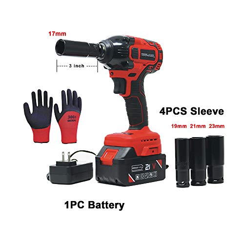 Lion Tools ZTP011 Toolman Lithium-ion cordless Impact Wrench kit 1/2" 21V with Drill Set 7 pcs (1 BATTERY) for Heavy Duty works with DeWalt Makita Ryobi Accessories