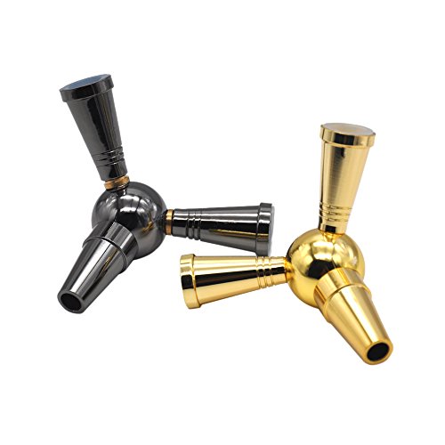 Hookah Hose Adapter to Pipe Connector Divisor Derivation Water Smoking Accessories Aluminum Stem Connection Joint Bifurcate Piece Metal Splitter Bypass Valve (Gun Black)