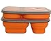 Silicone Collapsible Lunch Box, 2-Compartment, BPA Free, Microwave/Dishwasher Safe, Great for Kids and Adults (Orange)