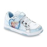 Disney Frozen Toddler/youth Girl's Sneaker Court Anna & Elsa , White/blue/silver , Light-up