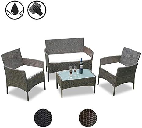 Hengda Conjunto Muebles de jardín Muebles Ratán Juego para Terraza ...