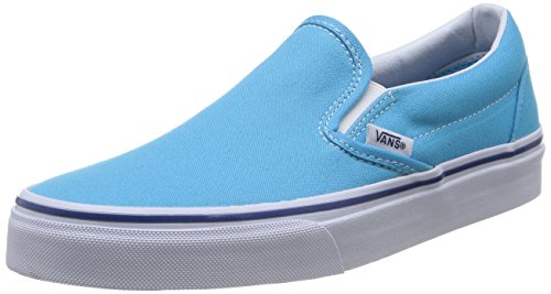 Vans Unisex Classic Slip-On Cyan Blue/True White Skate Shoe 4.5 Men US / 6 Women US