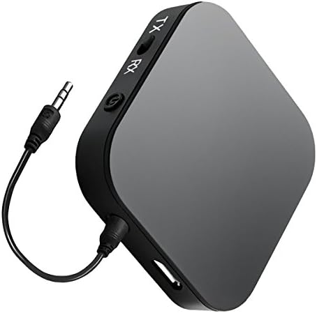Wireless Portable Audio Adapter 2 In1 Bluetooth 4.1 Transmitter and Receiver APT-X Low Latency 2 Devices Simultaneously for Home / Car Sound System,Headphones,TV