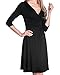 Glamour Empire Women's Knee Length 3/4 Sleeve Viscose Circle Dress 282 (Black, US 14, 2XL)