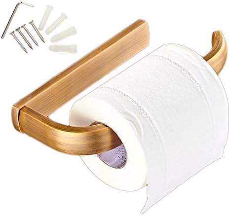 Retro Gold Brass Paper Towel Holder, Antique Brass Finish Bathroom Tissue Roll Hanger, Lavatory Wall Mount Golden Toilet Paper Shelf - Retro Golden
