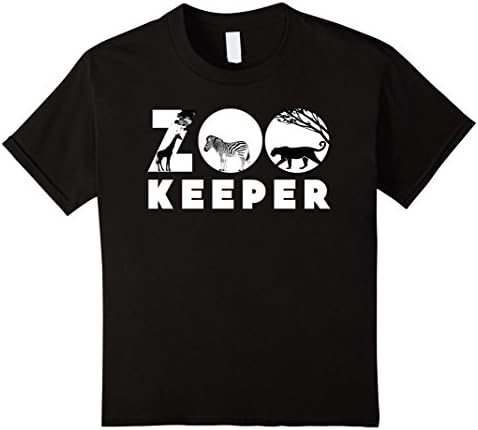 Kids Zookeeper African Savanna Animal Print T-Shirts 10 Black