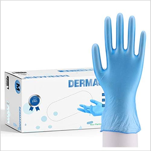 Nitrile Disposable Gloves, Powder Free, Food Grade Gloves, Latex Free, 100 Pc. Dispenser Pack, Medium Size, Blue (Blue, Medium)