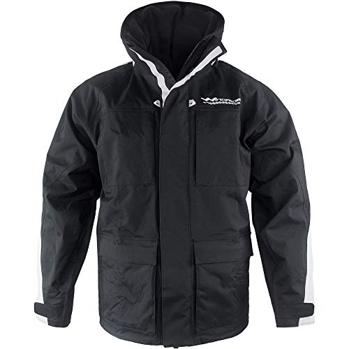 WindRider Pro Rain Jacket Foul Weather Jacket Fishing, Sailing, Boating Black/Silver