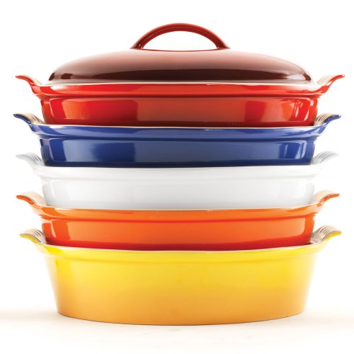 Le Creuset Stoneware 4Quart Covered Oval Casserole The Home Kitchen