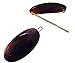 Parcelona French Oval Tortoise Shell Brown Small Celluloid Acetate with Snap on Hair Pin Barrette Clip for Girls - 2 Pieces