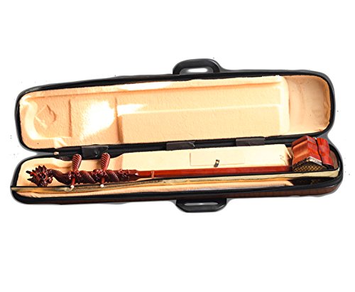 OrientalMusicSanctuary Concerto Grade African Sandalwood Erhu with Engraved Dragon Head - with USA Warranty - Two Stringed Chinese Violin Fiddle Instrument