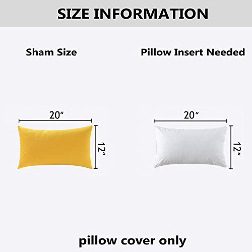 COMFORTLAND Lumbar Throw Pillow Cases,2 Pack, Solid Soft Velvet Rectangular Decorative Pillow Covers,Accent Pillowcases,Euro Cushion Covers for Farmhouse, Couch,Sofa,Kids,12 x 20 Inch,Orange Yellow - Thumbnail 7