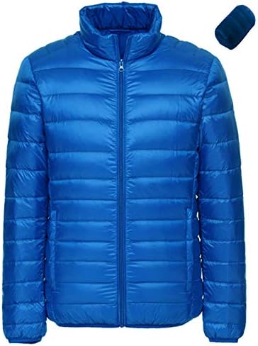 Sawadikaa Men's Winter Packable Ultra Light Pillow Down Puffer Jacket Coat Outdoor Quilted Lightweight Down Parka