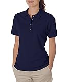 Jerzees womens 5.6 oz. 50/50 Jersey Polo with SpotShield(437W)-J NAVY-XL