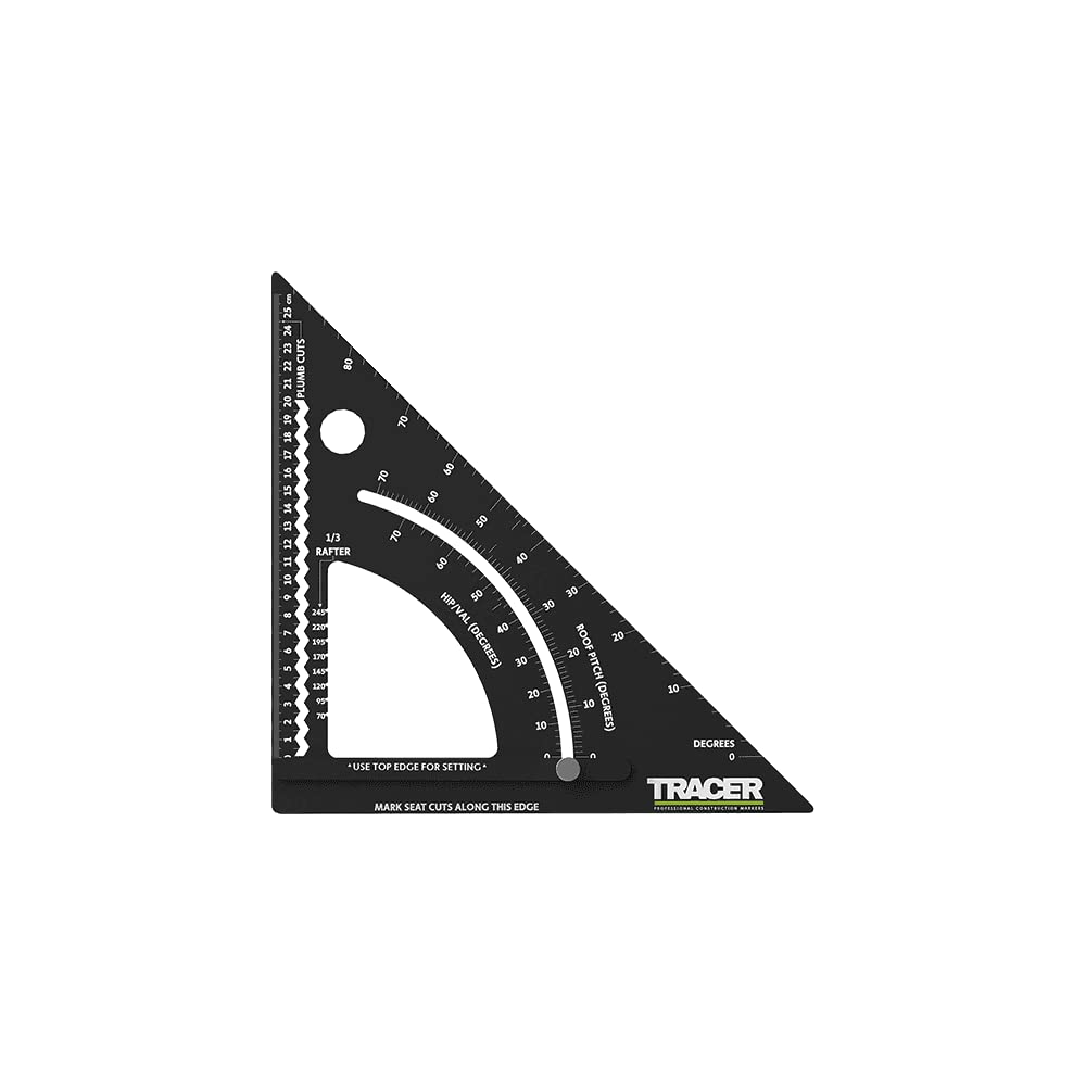 TRACER 7" ProSquare Adjustable Measuring Tool (Professional Construction Square Tool with Lockable arm and Easy to Read Laser Markings)