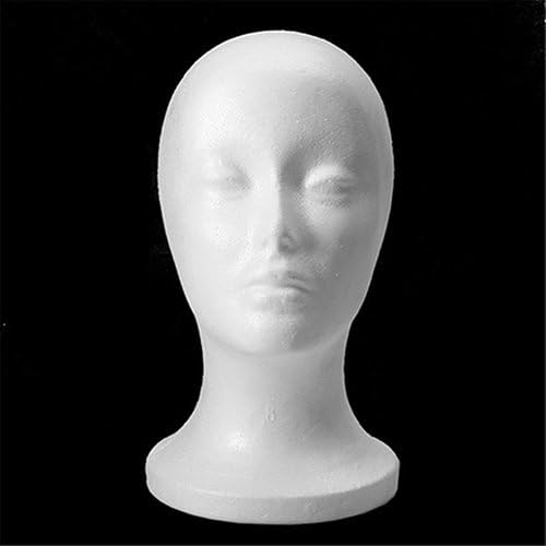 Oyov2L Female Head Model Wig Hair Hat Display Styrofoam Foam Mannequin Manikin