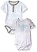 Burt's Bees Baby Unisex Baby Bodysuits, 2-Pack Organic Cotton Short & Long Sleeve One-Pieces, Fog Honeycomb, 3-6 Months