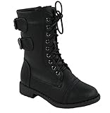 Lucky Top Girls Faux Leather Combat Boots