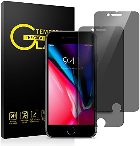 iPhone 8 Plus/7 Plus Privacy Screen Protector, OSSKY iPhone 8 Plus/7 Plus 3D Curved Anti-Spy Full Coverage Unbreakable Tempered Glass Screen Cover Shield for Apple iPhone 8/7 Plus, 5.5 Inch - Black