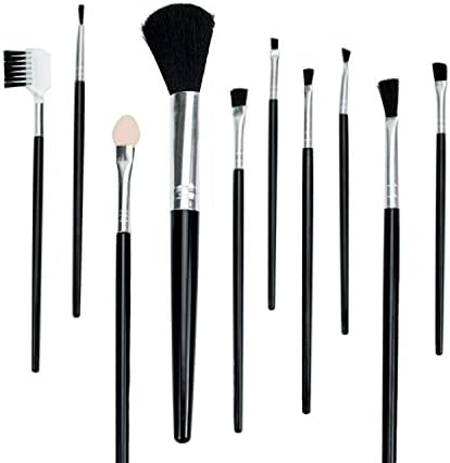 MyStyle Brush 10pcs Professional makeup Brushes and Blending Set For Foundation Eyebrows and cheeks Blush Cosmetic Concealer (Colours May Vary White/ Black)
