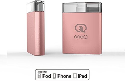 OneQ iPhone Flash Drive, OneQ iOS External Storage Memory Expansion Stick with Lightning Connector for iPhone iPad - 16GB Pink Gold [Apple MFI Certified]