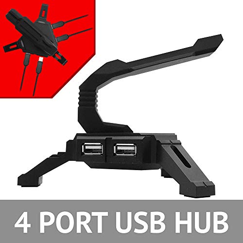 Tilted Nation Gaming Mouse Bungee Cord Holder with 4 Port USB Hub For