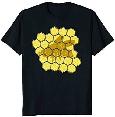 Bee Honeycomb Retro Distressed Shirt for Men Women Kids