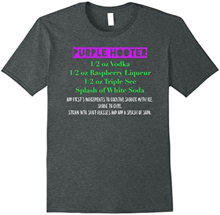 Mens Purple Hooter Shot Recipe Shirt 3XL Dark Heather