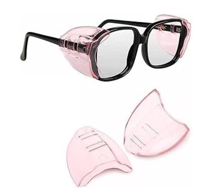 Safety Goggles Side Shields Flexible Lightweight Running Cycling Outdoor Sports Glasses Wind Protection for Adults Pink