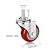 PARLOS Heavy Duty Swivel Caster Wheels 3 Inch Threaded Stem Mount Castors on Polyurethane Wheel, Pack of 4 (2 Swivel Without Brake, 2 Swivel with Brakes), 40002