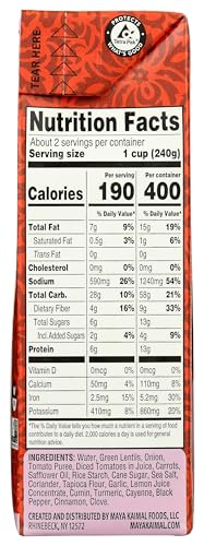 MAYA KAIMAL SAVORY SPICED LENTIL SOUP, 17.6 OZ