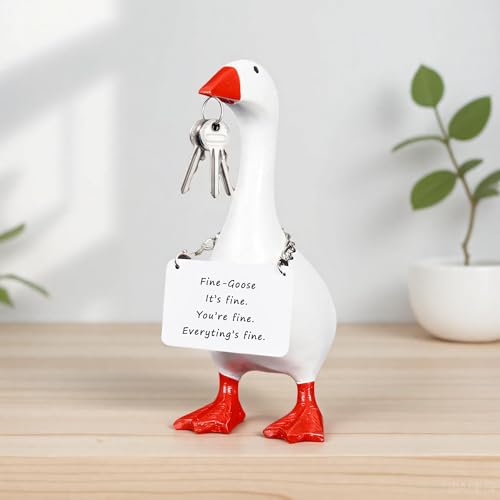View 1 of (broken foot_) LRNIOT Desk Goose House Warming Gifts New Home Christmas Table Decorations Office Decor for Women Desktop Goose 7 inch Desk Decor for Women