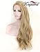 K'ryssma Natural Looking Ash Blonde Glueless Lace Front Wig Long Wavy Half Hand Tied Replacement Synthetic Hair Full Wigs Heat Resistant For Women 24 Inches