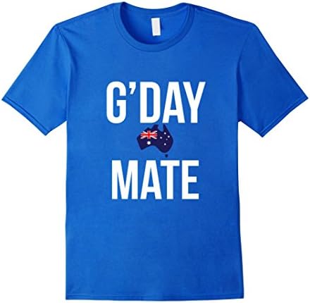 Mens G'Day Mate Tee Down Under Australia T-Shirt - Aussie Tee 2XL Royal Blue