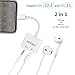 DPKIKO Compatible Adapter Splitter Replacement for Iph X / 8/8 Plus / 7/7 Plus, 3.5 mm Headphone Jack Charger, 2 in 1 Audio AUX Music Control Charge Connector