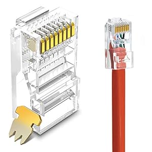 100-PCS-Cat6-RJ45-Ends-RJ45-Connector-Cat6-Cat5e-Cat5-RJ45-Connector-Ethernet-Cable-Crimp-Connectors-UTP-Network-Plug-for-Solid-Wire-and-Standard-Cable-Transparent100-Pack