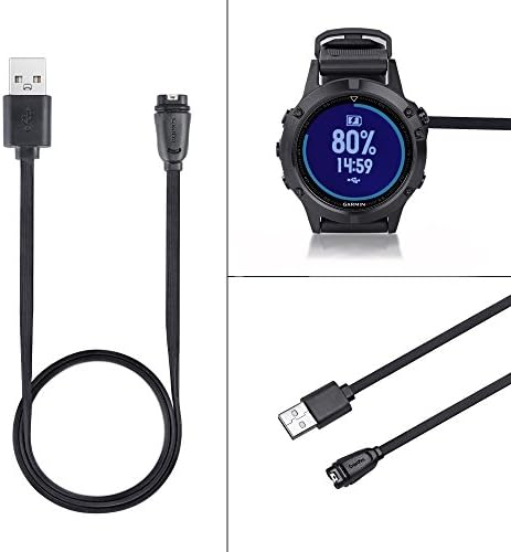 Fenix 5 5S 5X Forerunner 935 Charger Charging Cable Clip Compatible With Garmin Fenix 5/5S/5X/Forerunner 935/Quatix 5/Quatix 5 Sapphire/Vivoactive 3 Smart Watch