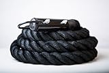 GYM Climbing Rope Black Poly Dac/ (1.5 Thick X 10 FT Long)