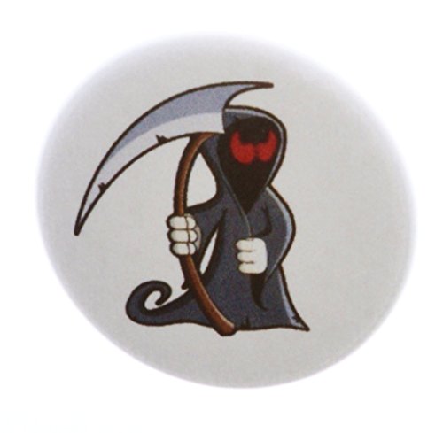 A&T Designs Death Grim Reaper 1.25" Pinback Button Pin Halloween Scary Horror