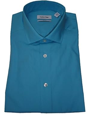 Calvin Klein Men's Slim Fit Shirt, Size 16 1/2 32-33, Aqua