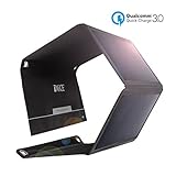 iNiCE 28W Solar 2-port USB Phone Charger Sunpower Portable Waterproof Panel with QC 3.0 Quick Charger Output for Cell Phone, iPhone,iPad, Samsung,Camera and More(Foldable, Black)